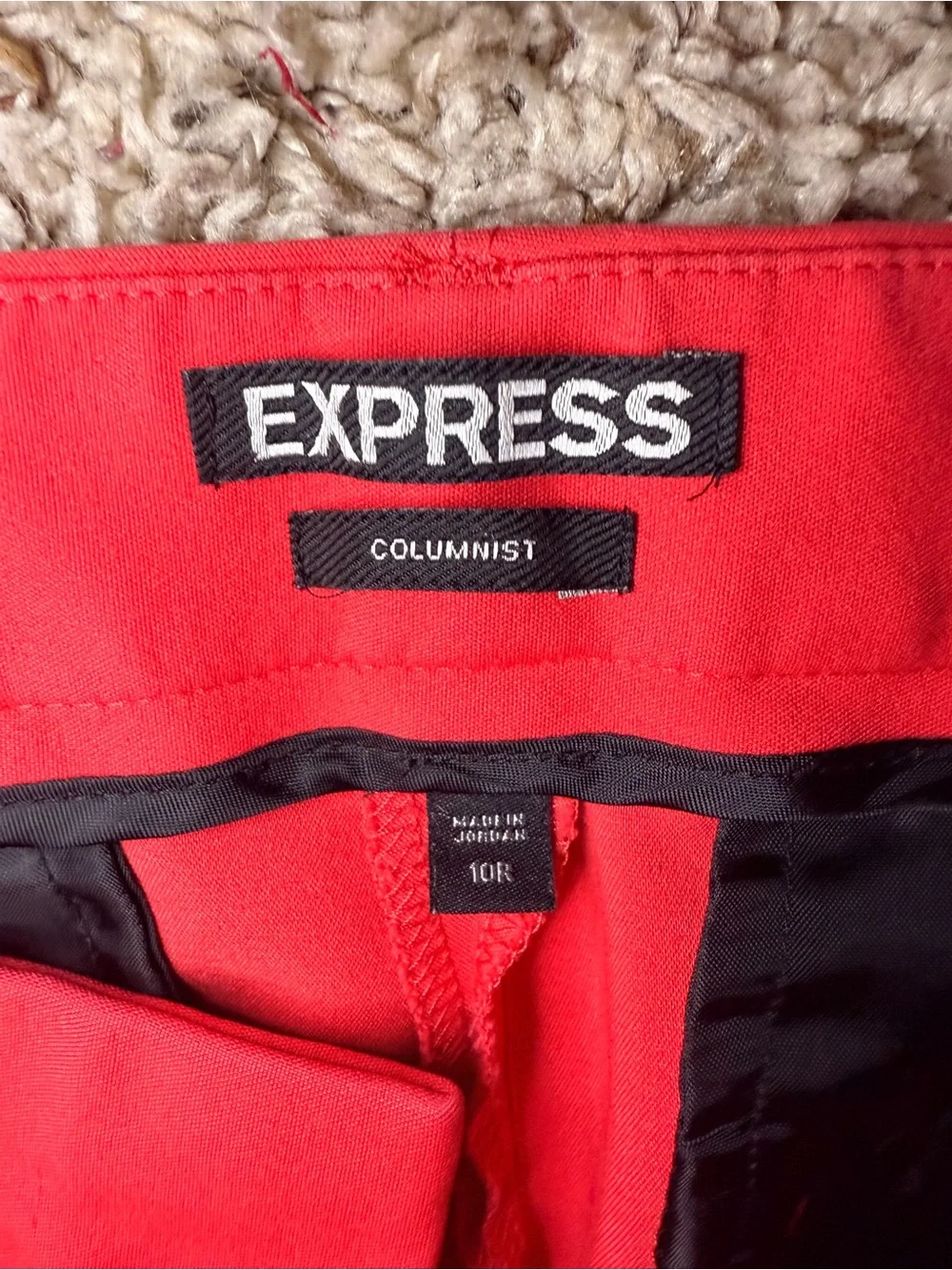 Express Columnist Mid Rise Red Pants 10R - Picture 3 of 9